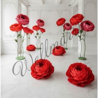 Ростовой цветок из бумаги "Красный пион"